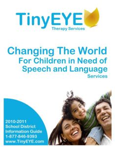 Speech Therapy for Your School District:  TinyEYE’s Guide